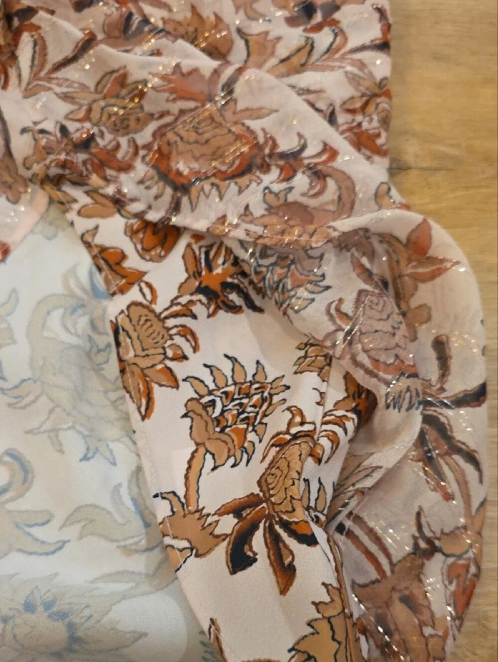 Veronica Beard Sz 14 Floral Ruched Front Women’s Skirt in Blush Brown